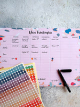 Unser Familienplan – Dein Familienplaner für die Organisation der Familie mit Aufklebern für Kinder für den Haushaltsplan