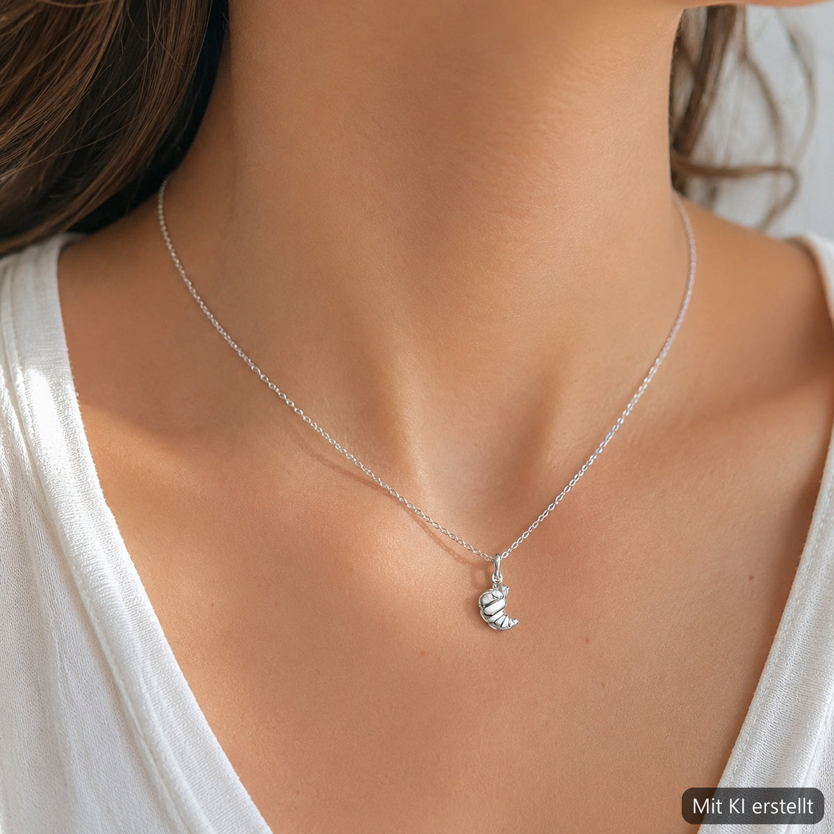 Coole Croissantkette Silber