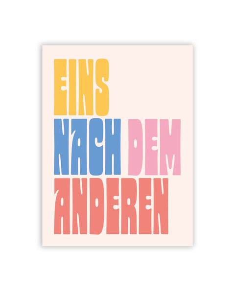 „EINS NACH DEM ANDEREN“ Statement Poster
